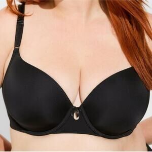 Torrid T-Shirt Lightly Lined Smooth 360° Back Smoothing Bra Black Size 38E